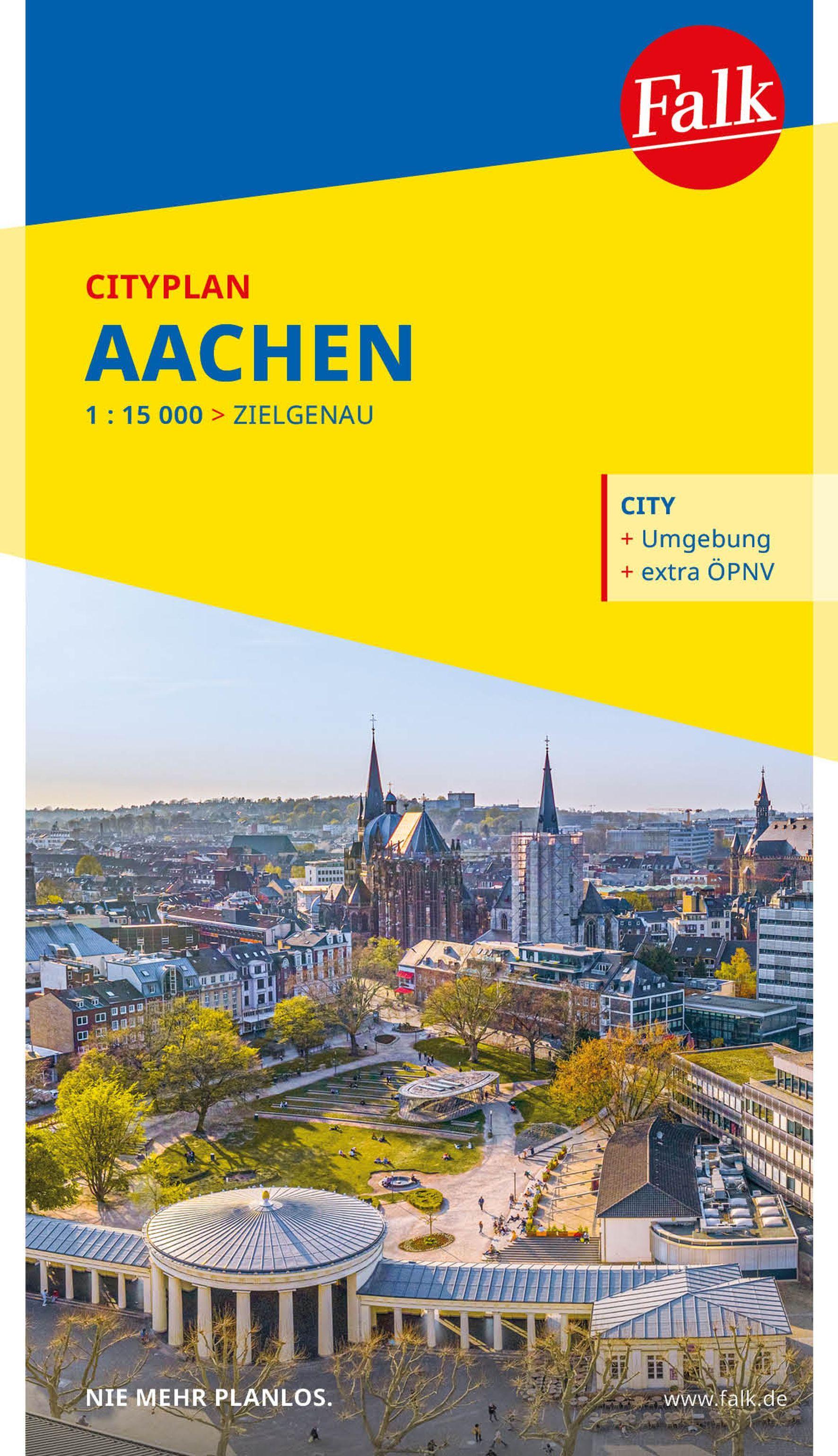 Vorderes Coverbild Falk Cityplan Aachen 1:15.000
