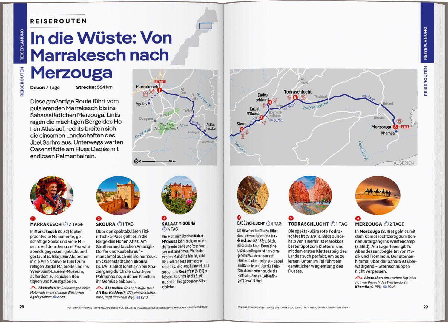 Beispielinhalt (Bild) LONELY PLANET Reiseführer Marokko