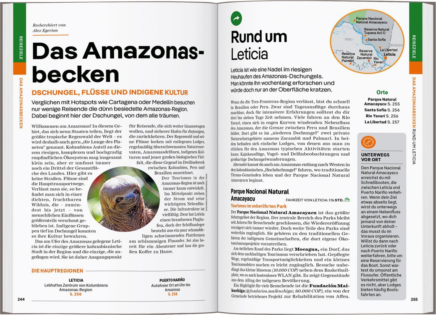 Beispielinhalt (Bild) LONELY PLANET Reiseführer Kolumbien