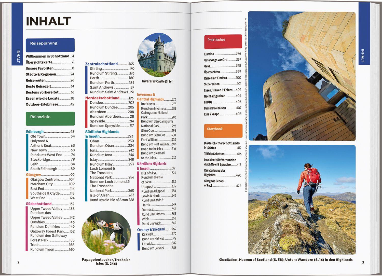 Beispielinhalt (Bild) LONELY PLANET Reiseführer Schottland