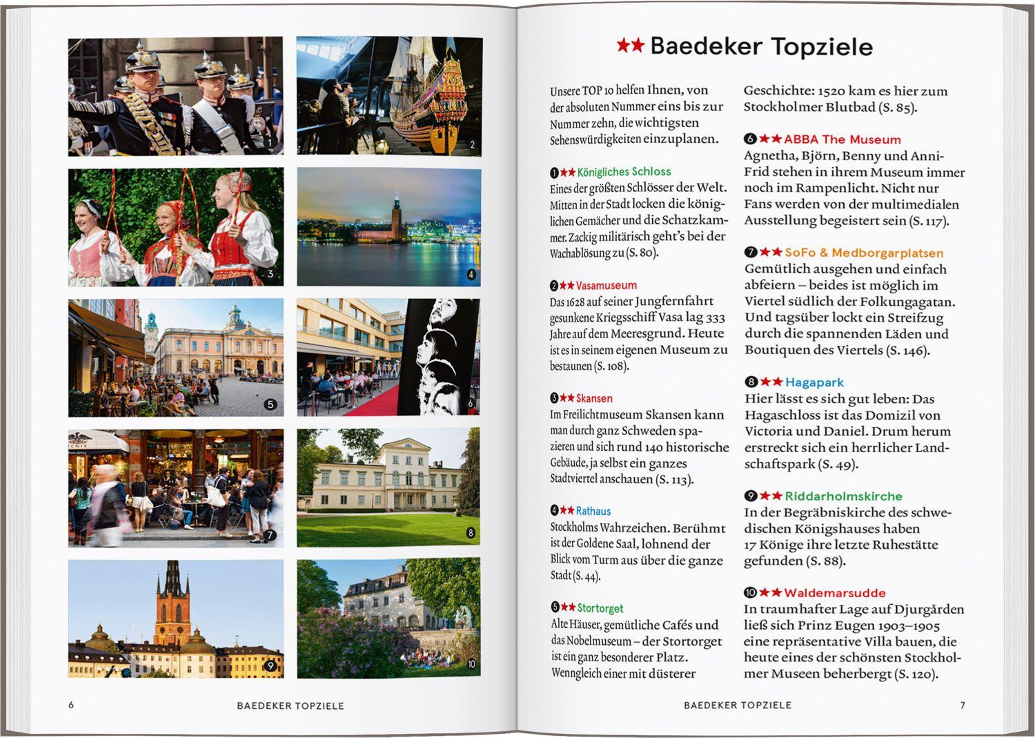 Beispielinhalt (Bild) Baedeker SMART Reiseführer Stockholm