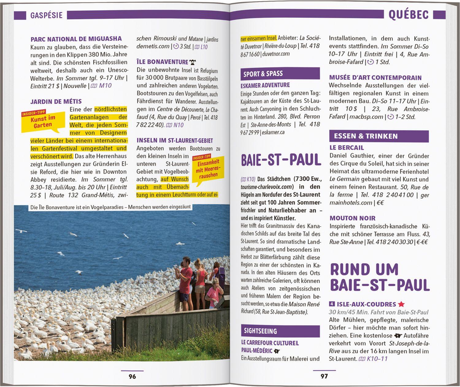 Beispielinhalt (Bild) MARCO POLO Reiseführer Kanada Ost, Montreal, Toronto, Québec