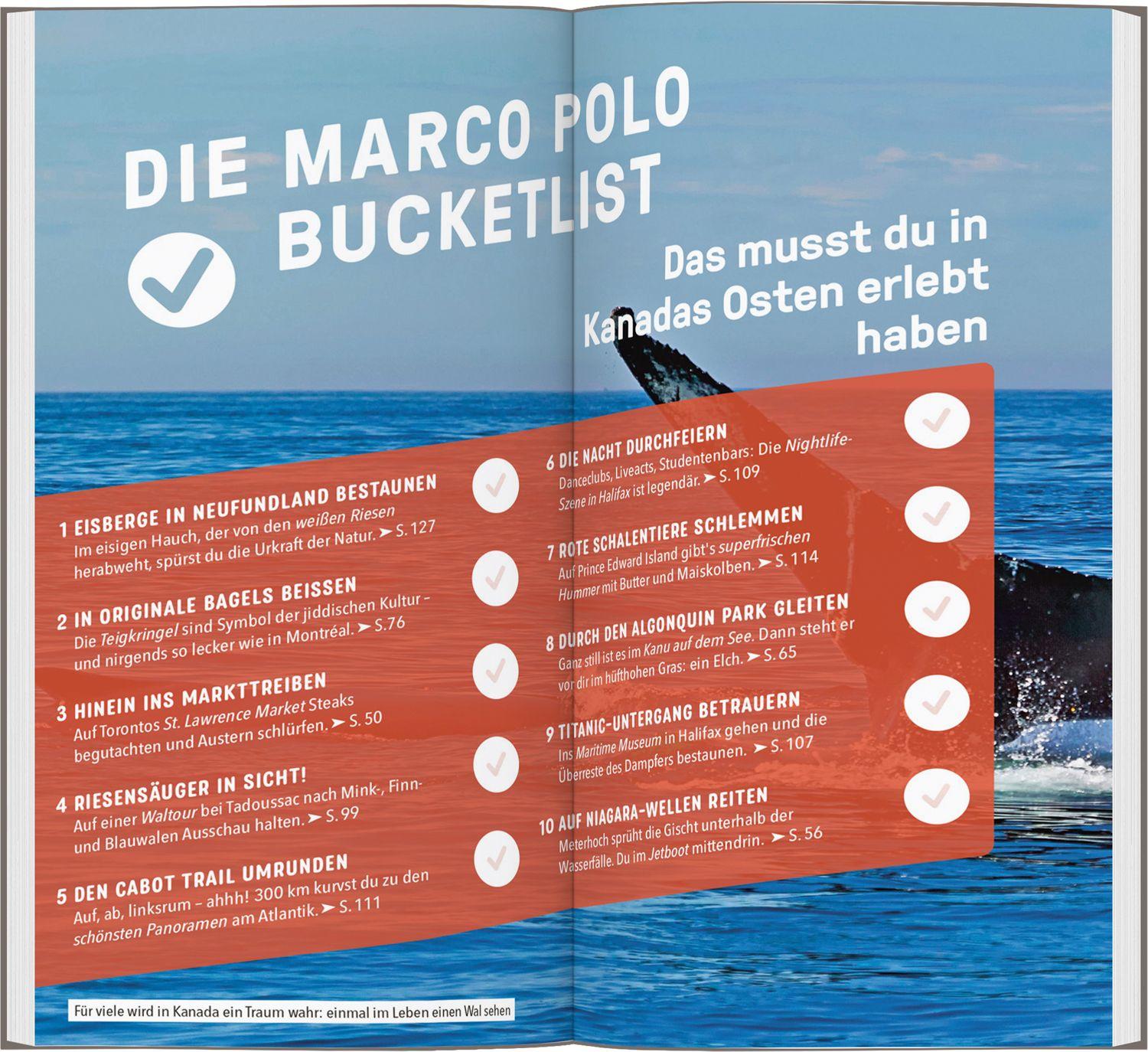 Beispielinhalt (Bild) MARCO POLO Reiseführer Kanada Ost, Montreal, Toronto, Québec