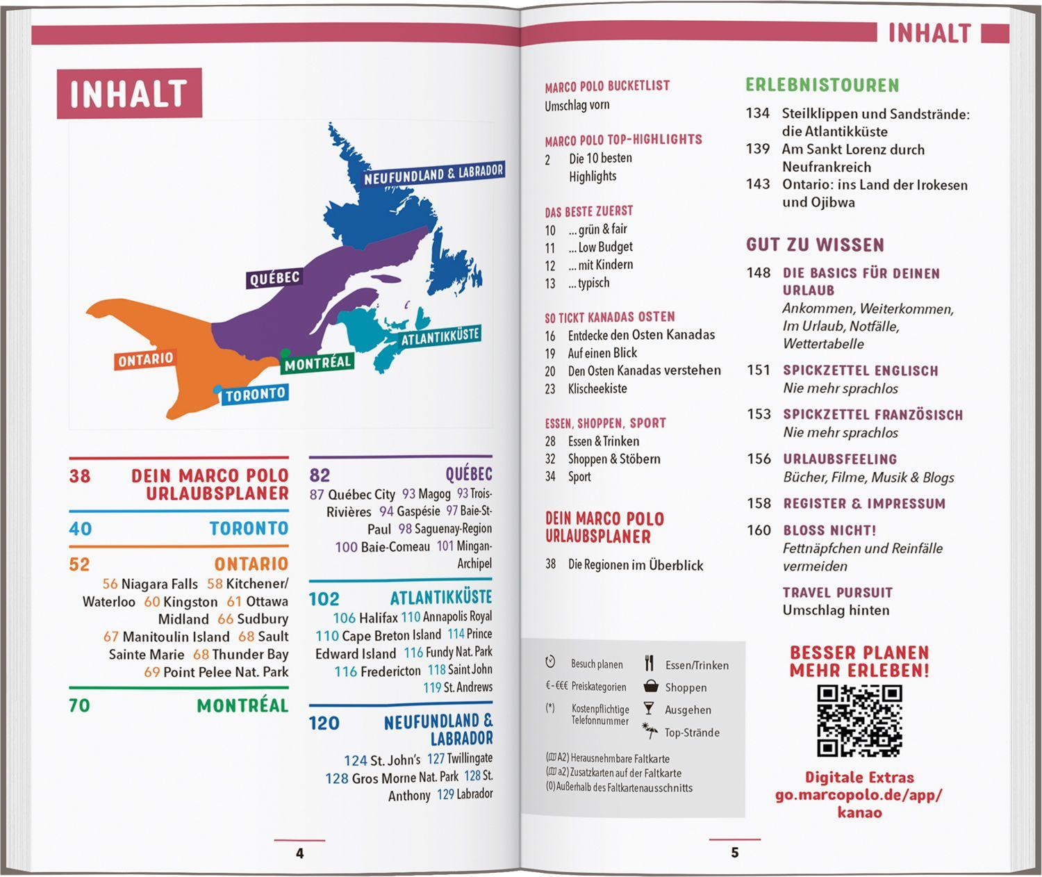 Beispielinhalt (Bild) MARCO POLO Reiseführer Kanada Ost, Montreal, Toronto, Québec