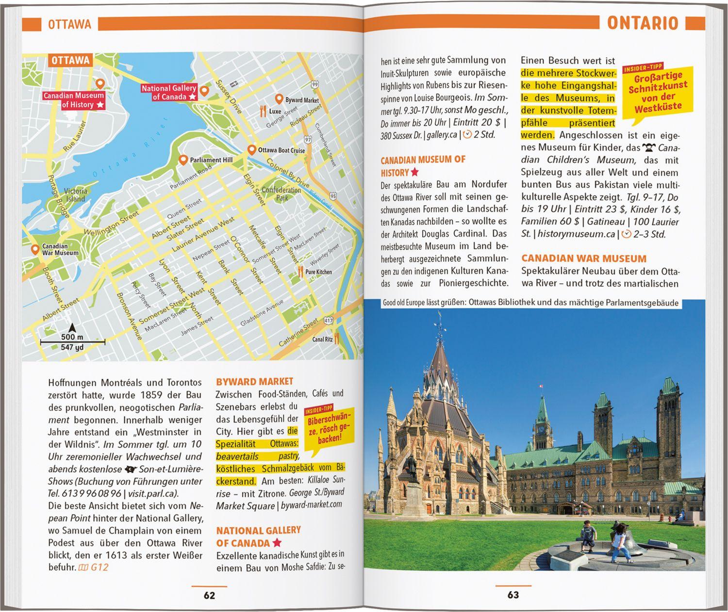 Beispielinhalt (Bild) MARCO POLO Reiseführer Kanada Ost, Montreal, Toronto, Québec
