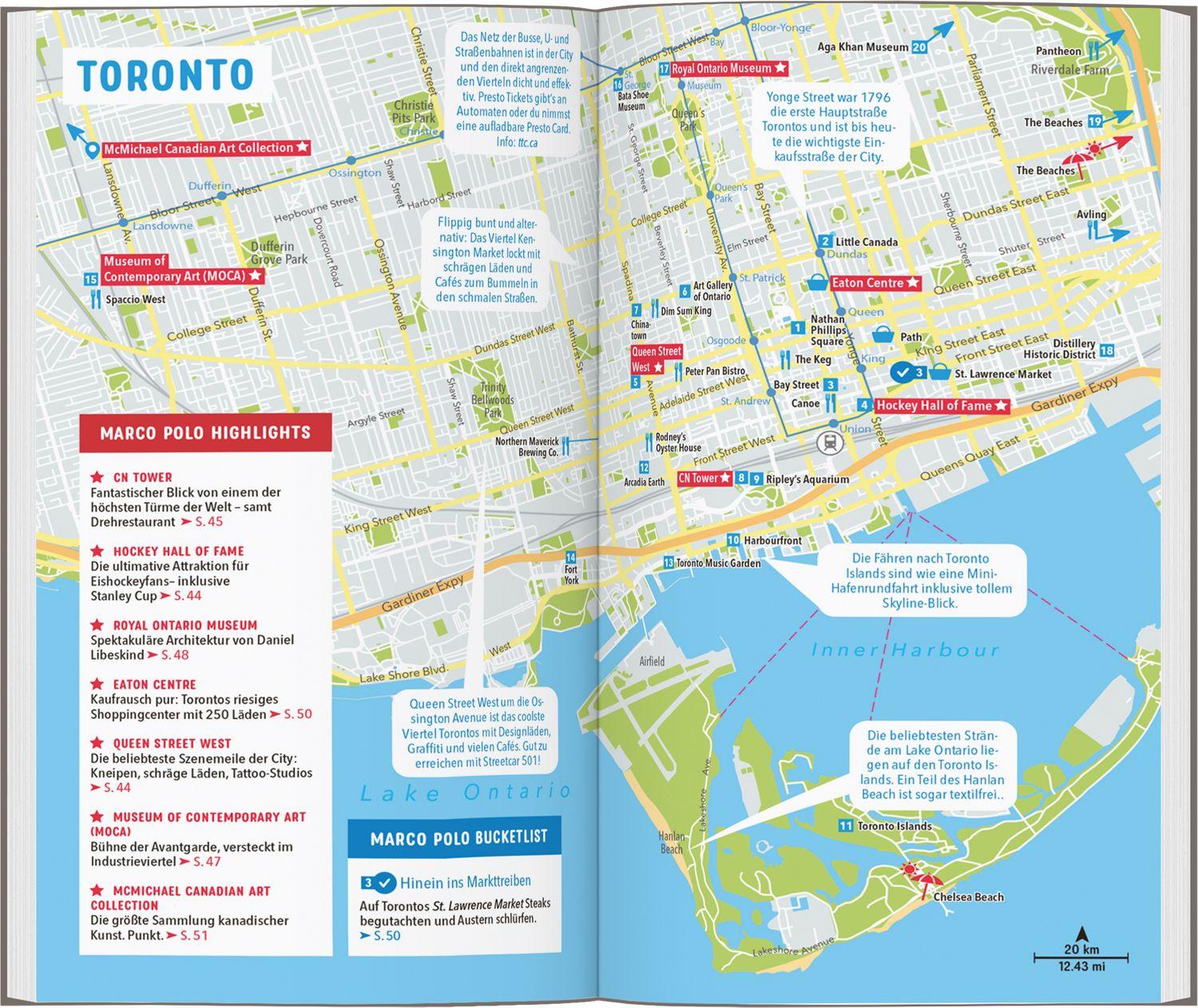 Beispielinhalt (Bild) MARCO POLO Reiseführer Kanada Ost, Montreal, Toronto, Québec