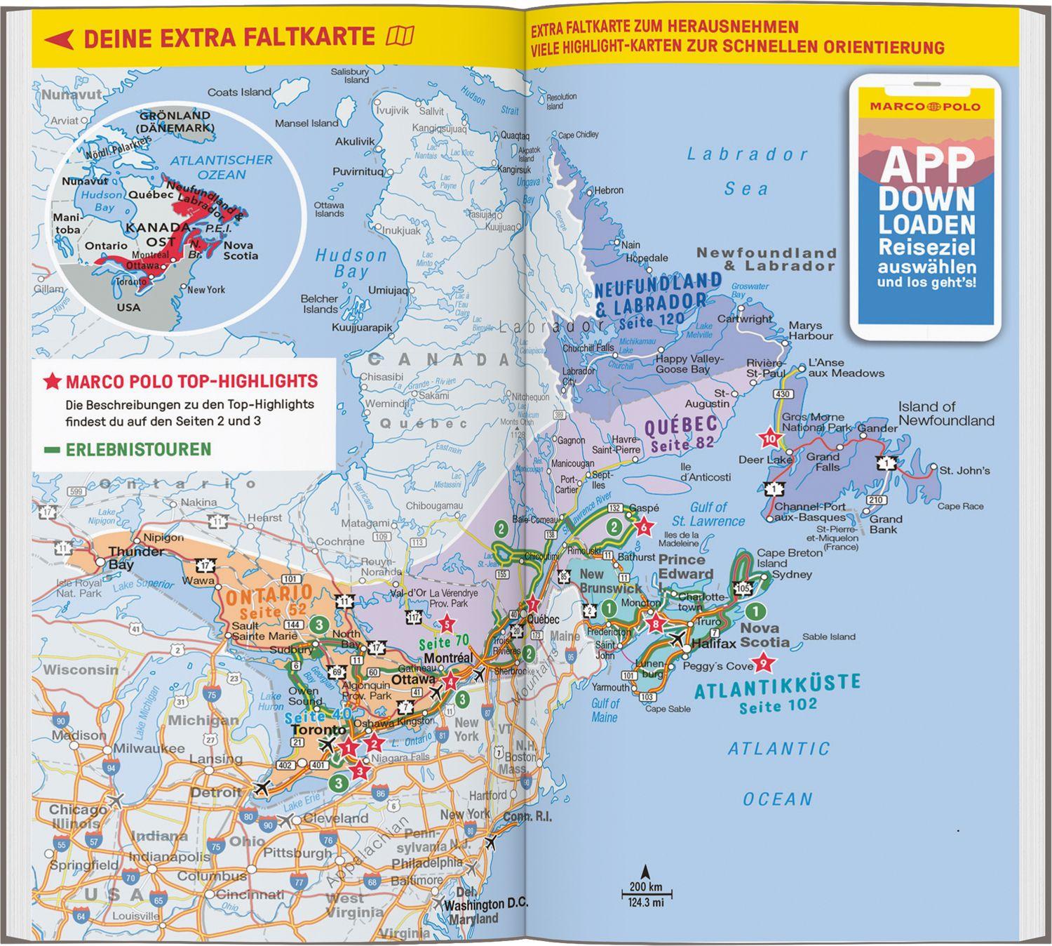 Beispielinhalt (Bild) MARCO POLO Reiseführer Kanada Ost, Montreal, Toronto, Québec