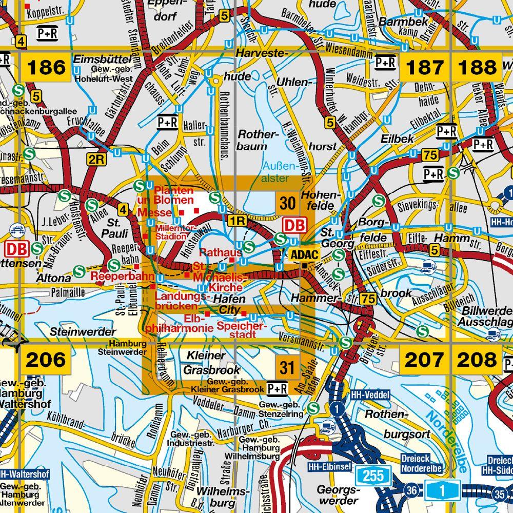 Beispielinhalt (Bild) ADAC Stadtatlas Hamburg 1:20.000