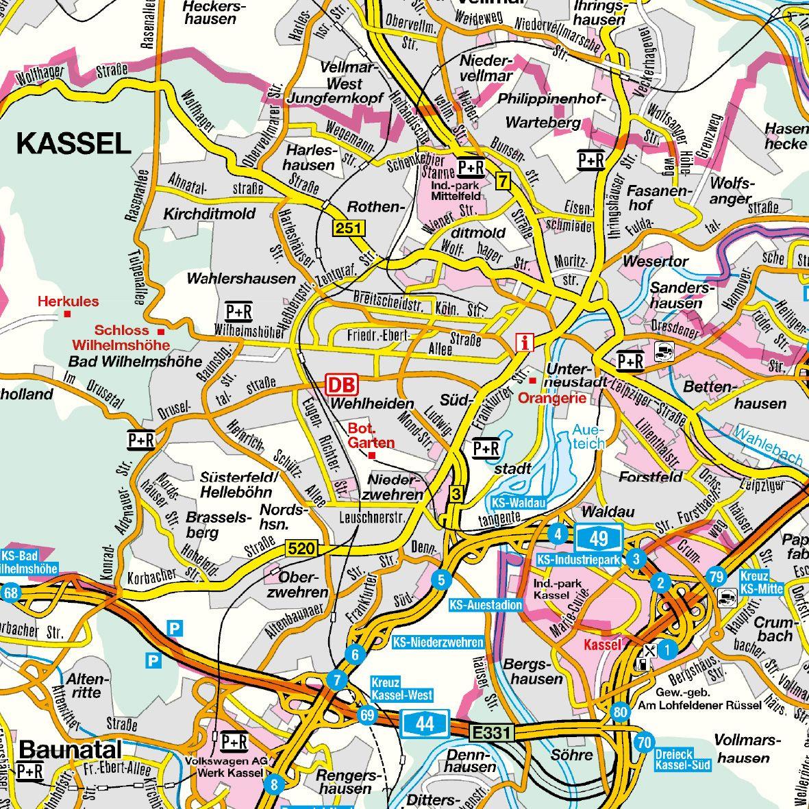 Beispielinhalt (Bild) Falk Cityplan Kassel 1:15.000