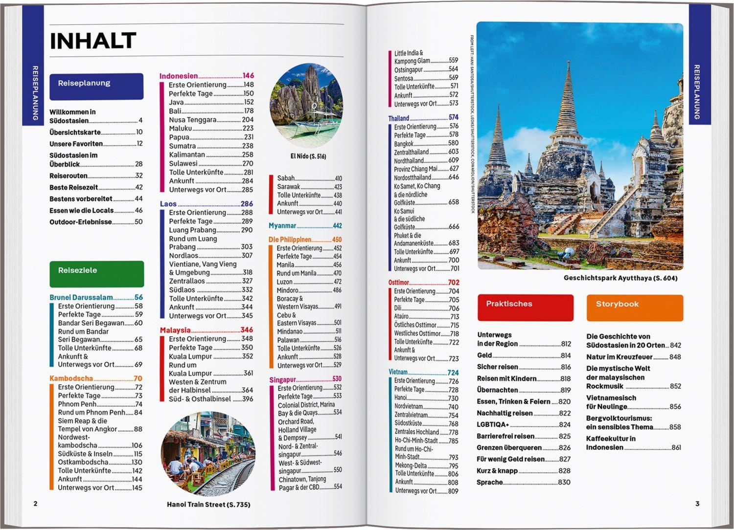 Beispielinhalt (Bild) LONELY PLANET Reiseführer Südostasien