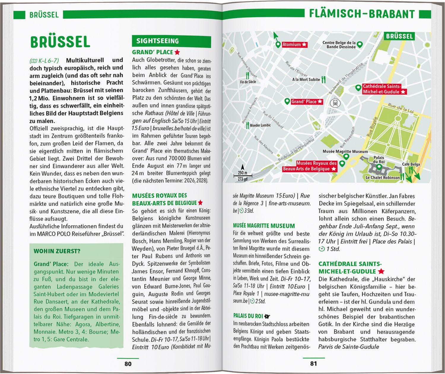 Beispielinhalt (Bild) MARCO POLO Reiseführer Flandern, Antwerpen, Brügge, Gent