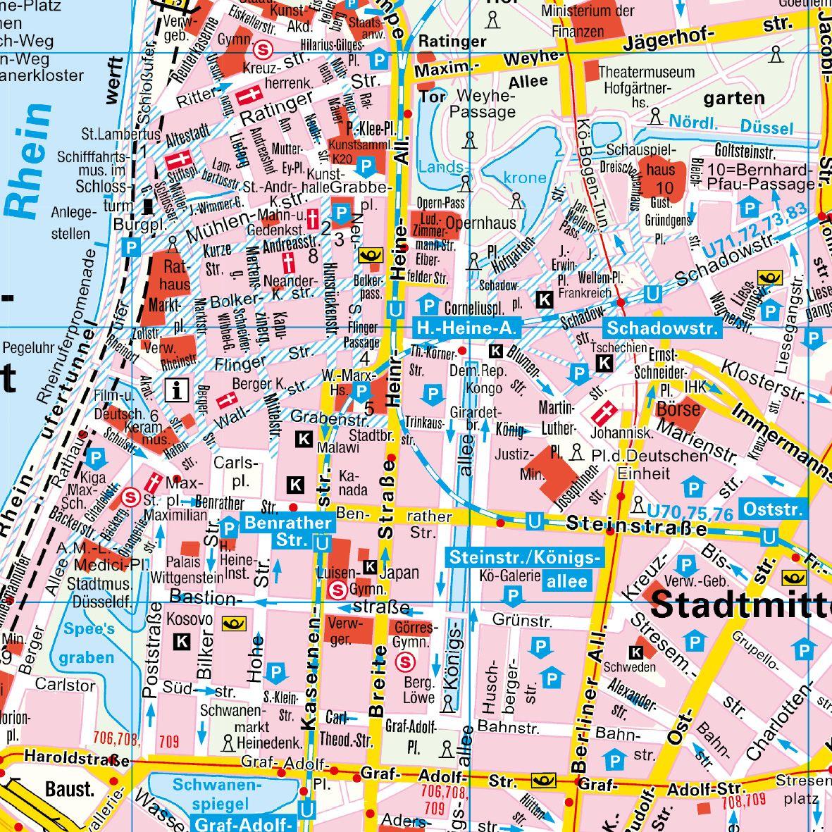 Beispielinhalt (Bild) Falk Cityplan Düsseldorf 1:20.000