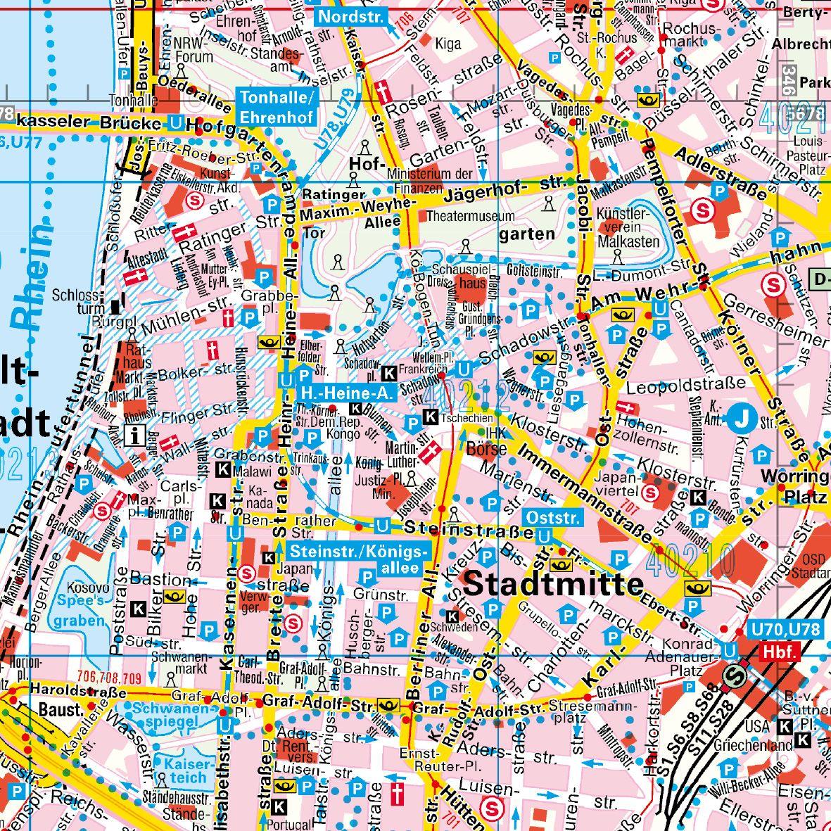 Beispielinhalt (Bild) Falk Cityplan Düsseldorf 1:20.000