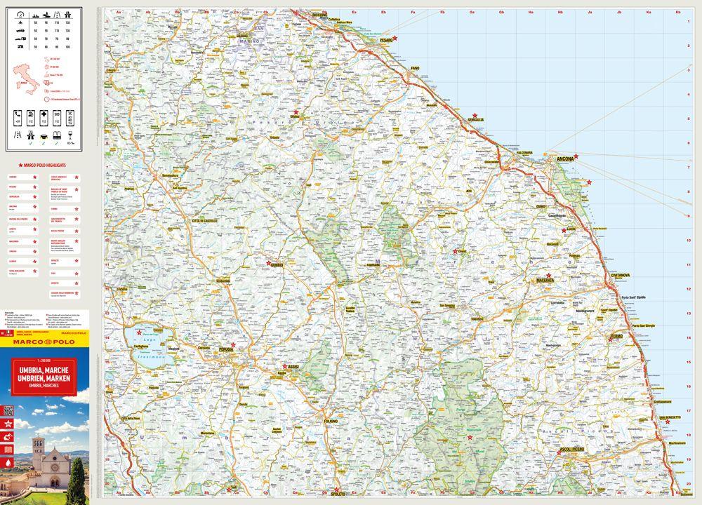 Beispielinhalt (Bild) MARCO POLO Reisekarte Italien 08 Umbrien, Marken 1:200.000