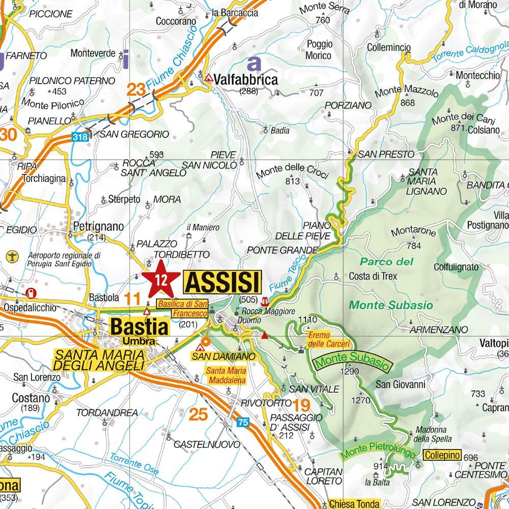 Beispielinhalt (Bild) MARCO POLO Reisekarte Italien 08 Umbrien, Marken 1:200.000