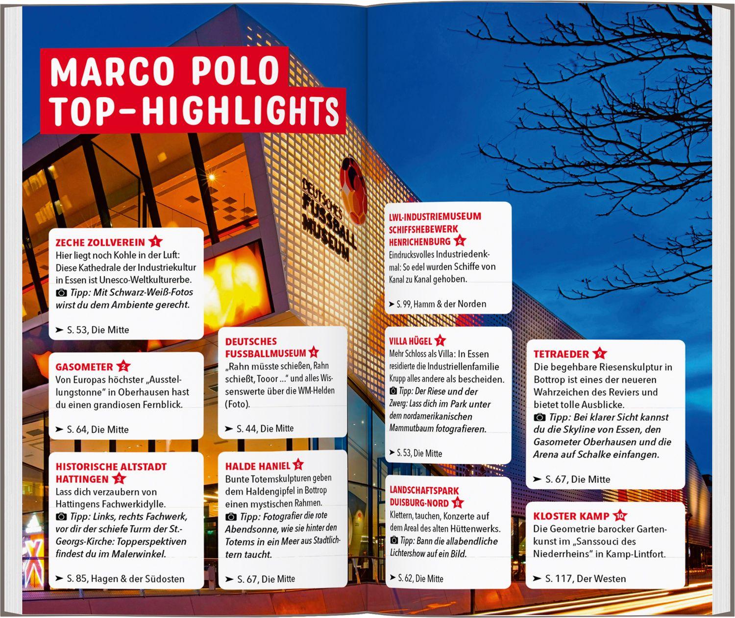 Beispielinhalt (Bild) MARCO POLO Reiseführer Ruhrgebiet