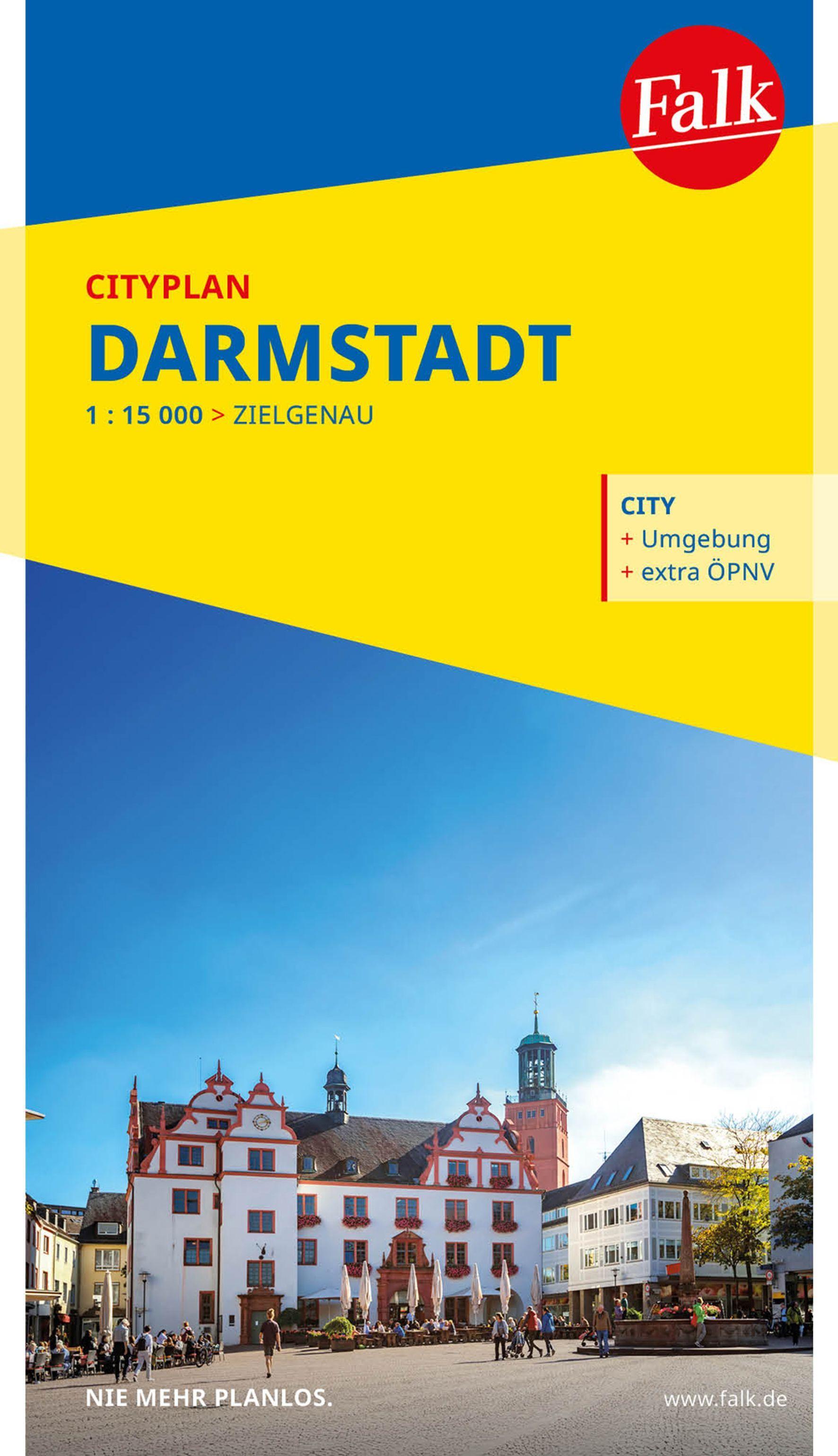 Vorderes Coverbild Falk Cityplan Darmstadt 1:15.000