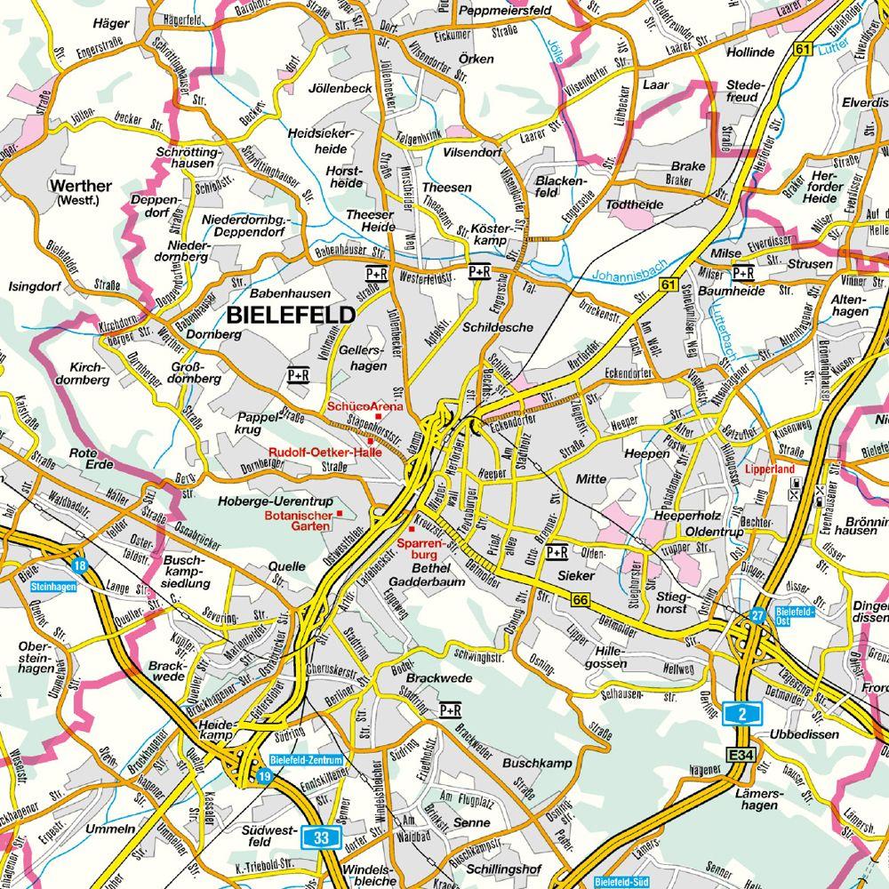 Beispielinhalt (Bild) Falk Cityplan Bielefeld 1:20.000