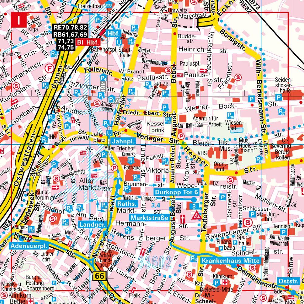 Beispielinhalt (Bild) Falk Cityplan Bielefeld 1:20.000