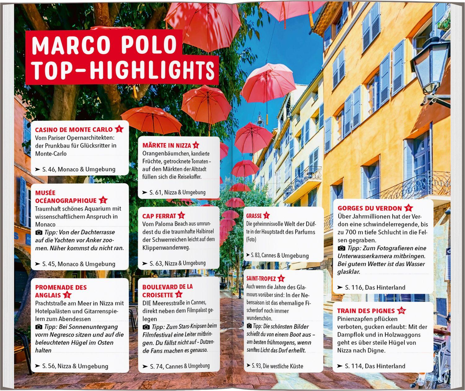 Beispielinhalt (Bild) MARCO POLO Reiseführer Côte d'Azur