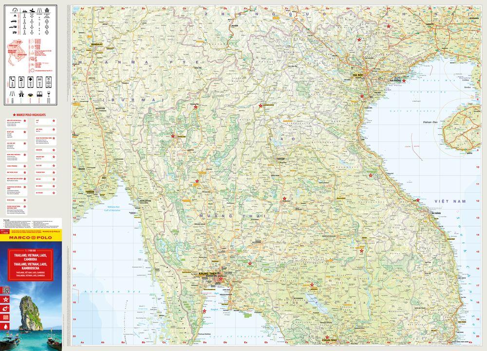 Beispielinhalt (Bild) MARCO POLO Reisekarte Thailand, Vietnam 1:1,9 Mio.