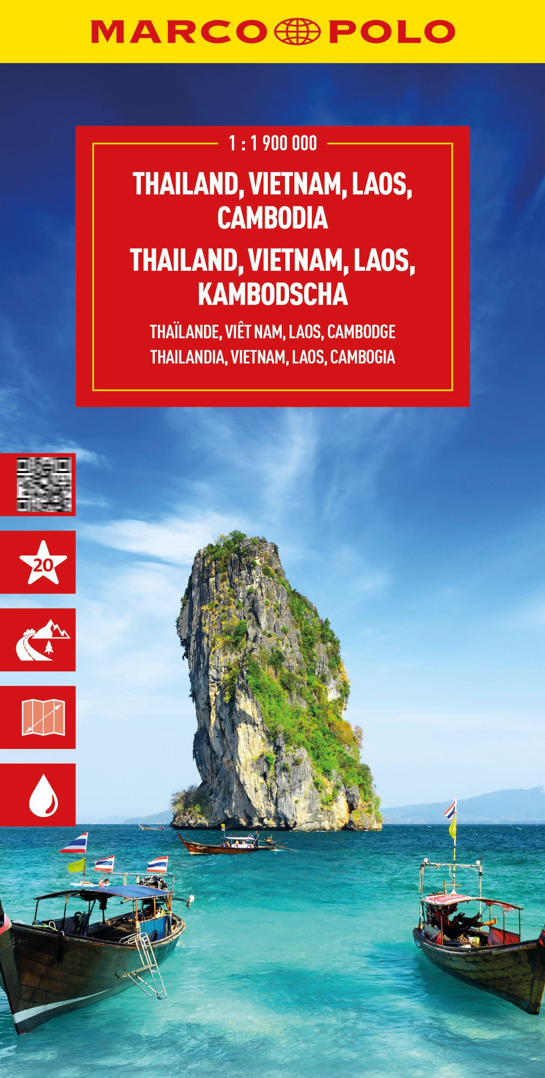 Vorderes Coverbild MARCO POLO Reisekarte Thailand, Vietnam 1:1,9 Mio.