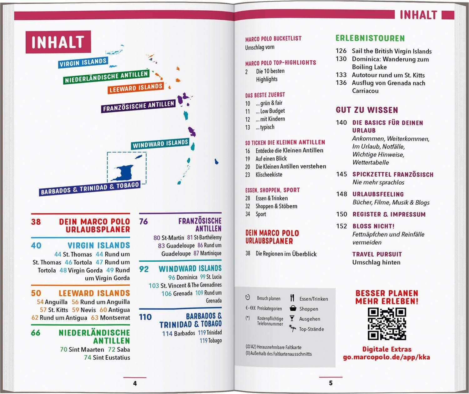 Beispielinhalt (Bild) MARCO POLO Reiseführer Karibik, Kleine Antillen