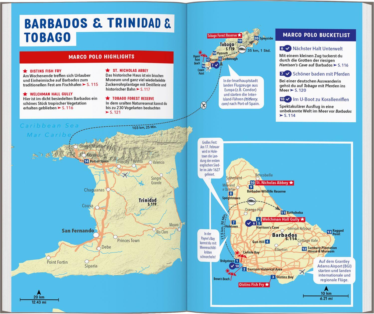 Beispielinhalt (Bild) MARCO POLO Reiseführer Karibik, Kleine Antillen