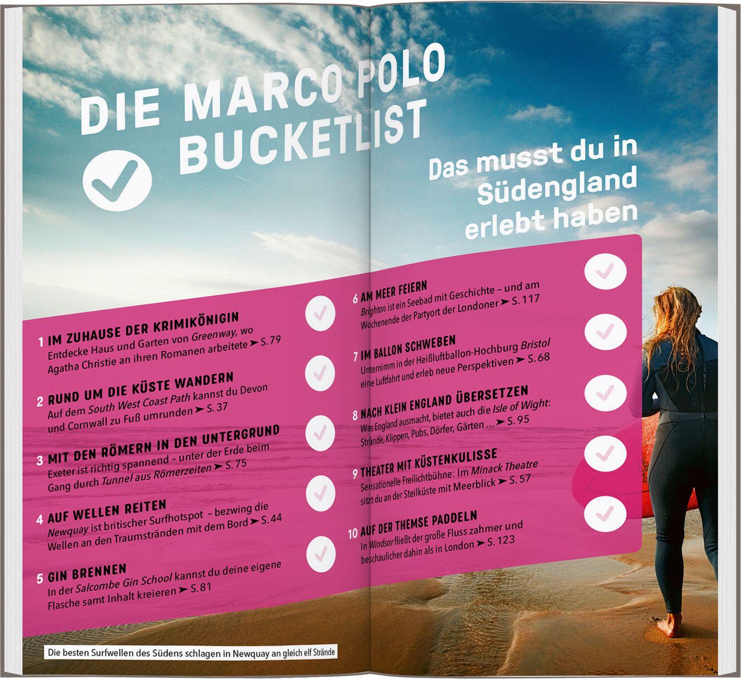 Beispielinhalt (Bild) MARCO POLO Reiseführer Südengland, Cornwall bis Kent