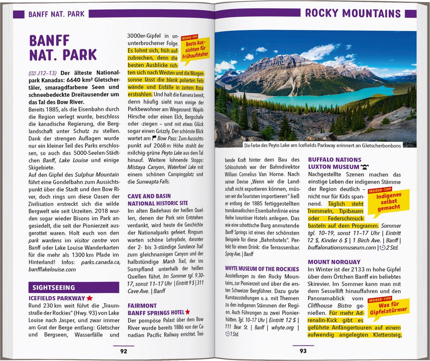 Beispielinhalt (Bild) MARCO POLO Reiseführer Kanada West, Rocky Mountains, Vancouver