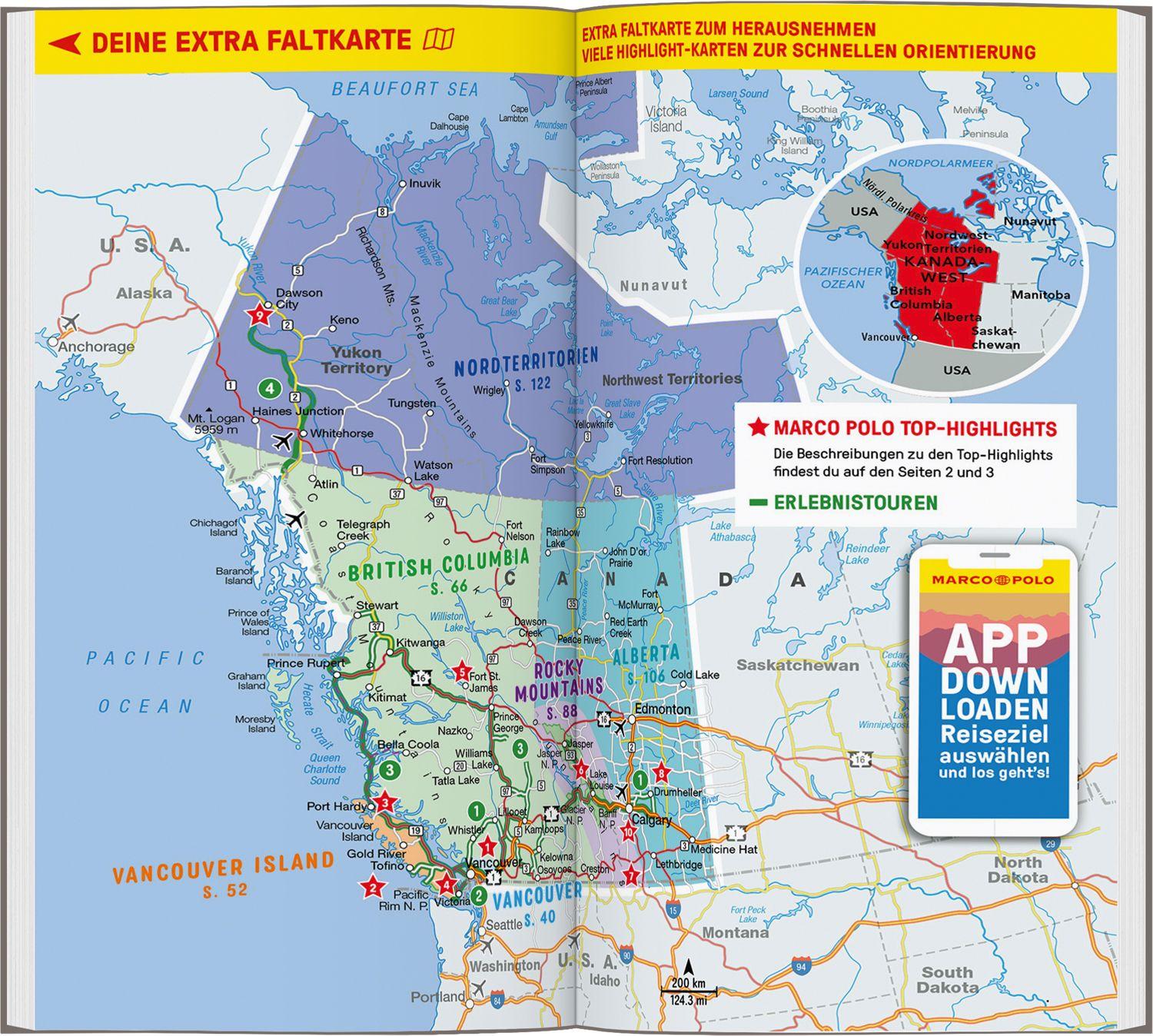 Beispielinhalt (Bild) MARCO POLO Reiseführer Kanada West, Rocky Mountains, Vancouver