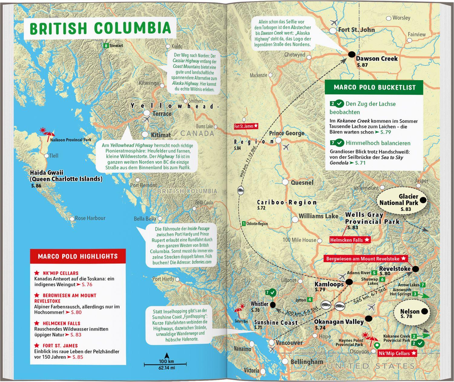 Beispielinhalt (Bild) MARCO POLO Reiseführer Kanada West, Rocky Mountains, Vancouver