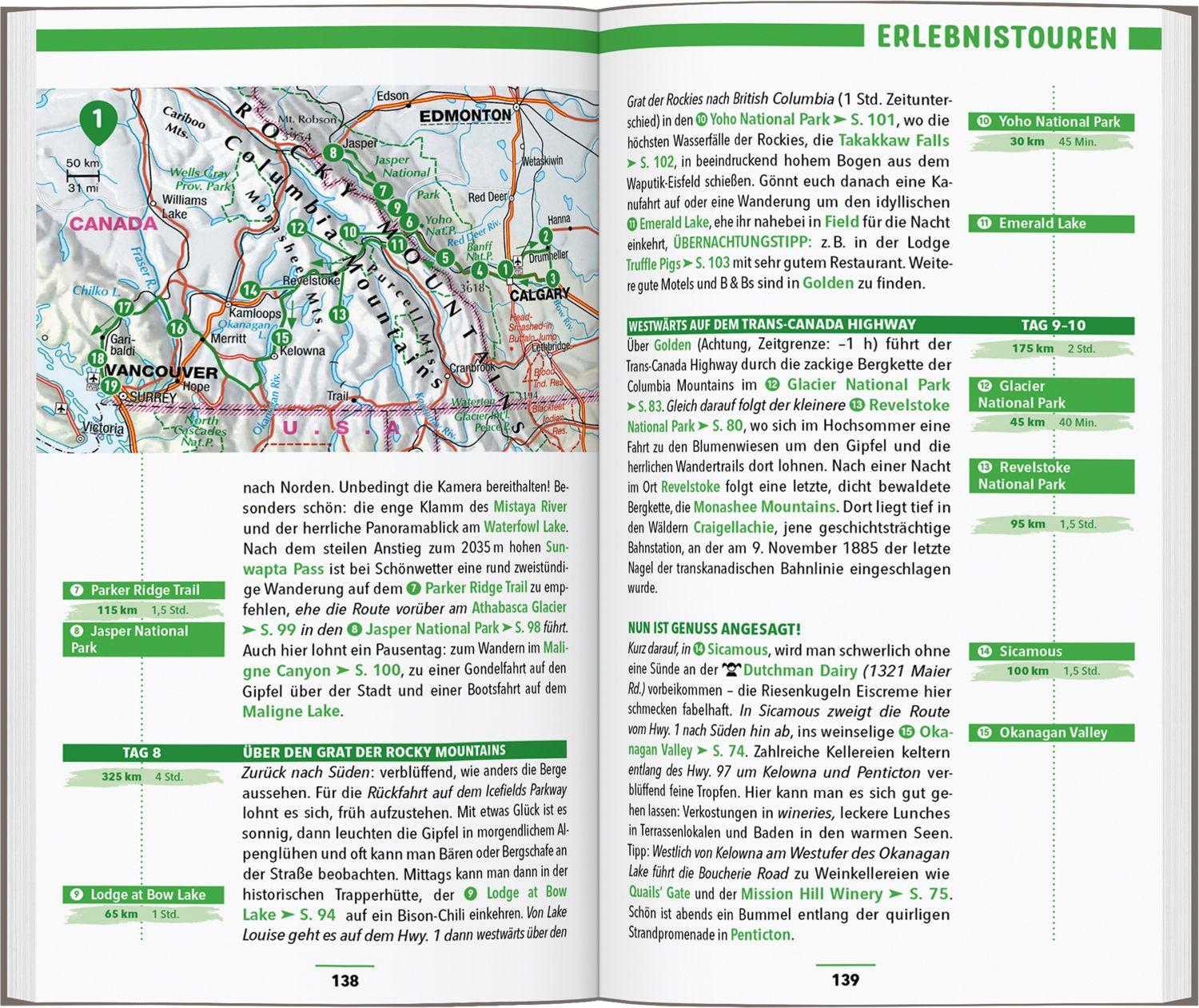 Beispielinhalt (Bild) MARCO POLO Reiseführer Kanada West, Rocky Mountains, Vancouver