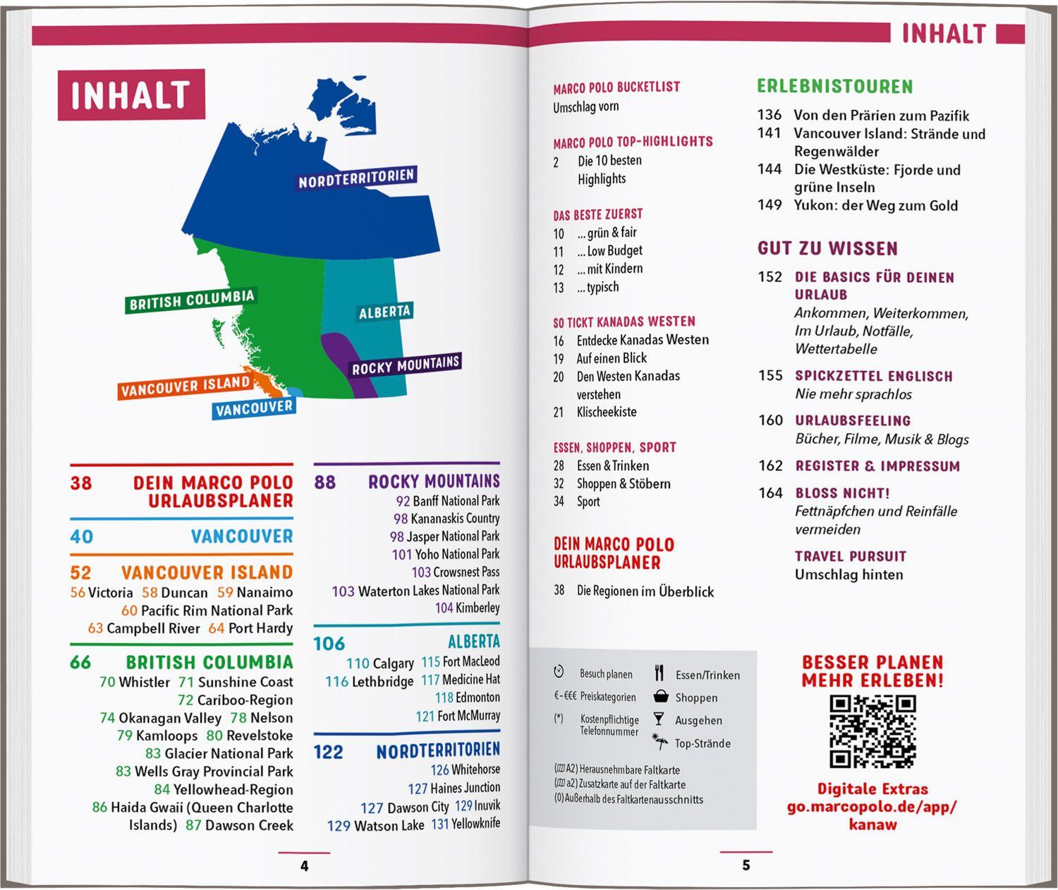 Beispielinhalt (Bild) MARCO POLO Reiseführer Kanada West, Rocky Mountains, Vancouver