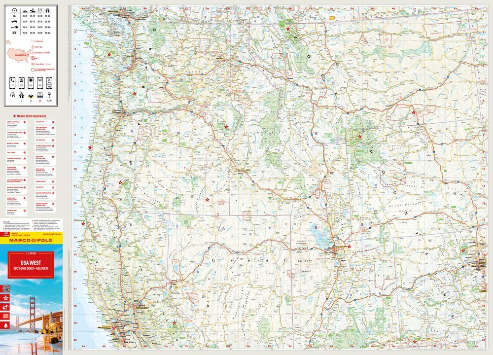 Beispielinhalt (Bild) MARCO POLO Reisekarte USA West 1:2 Mio.