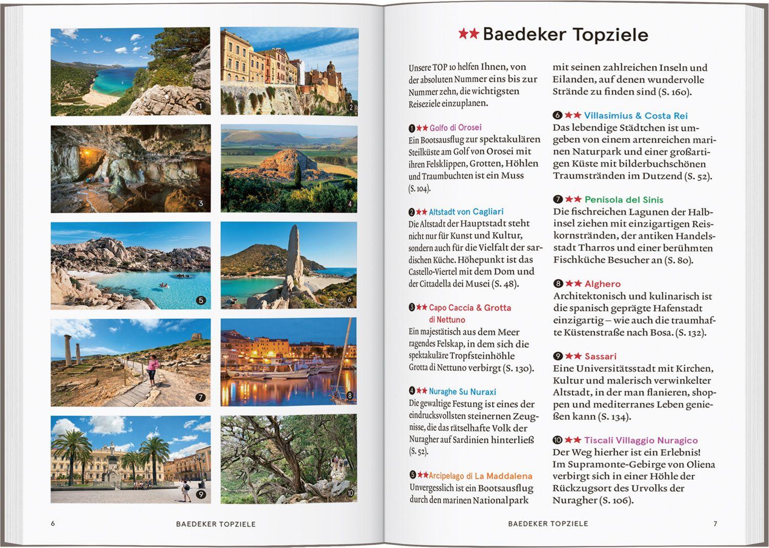 Beispielinhalt (Bild) Baedeker SMART Reiseführer Sardinien