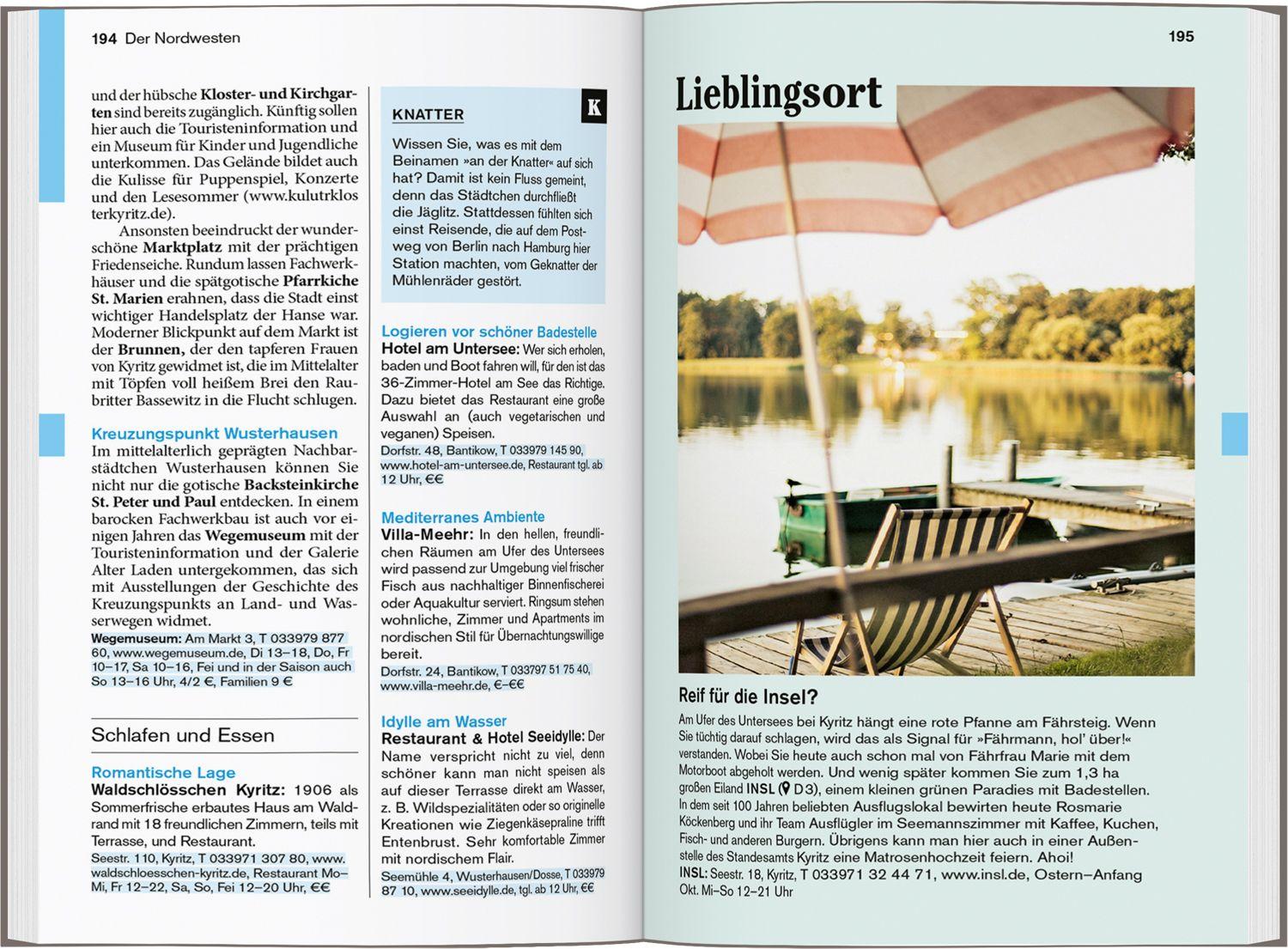 Beispielinhalt (Bild) DUMONT Reise-Taschenbuch Reiseführer Brandenburg, Potsdam, Uckermark, Spreewald