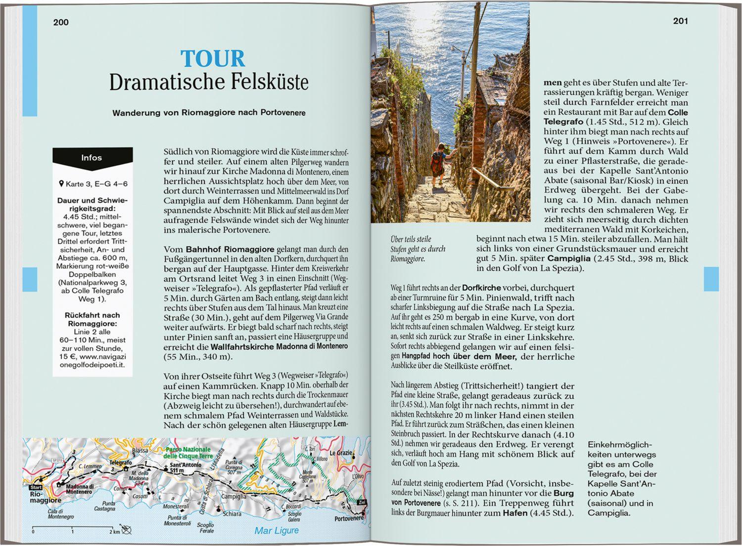 Beispielinhalt (Bild) DUMONT Reise-Taschenbuch Reiseführer Ligurien, Italienische Riviera, Cinque Terre