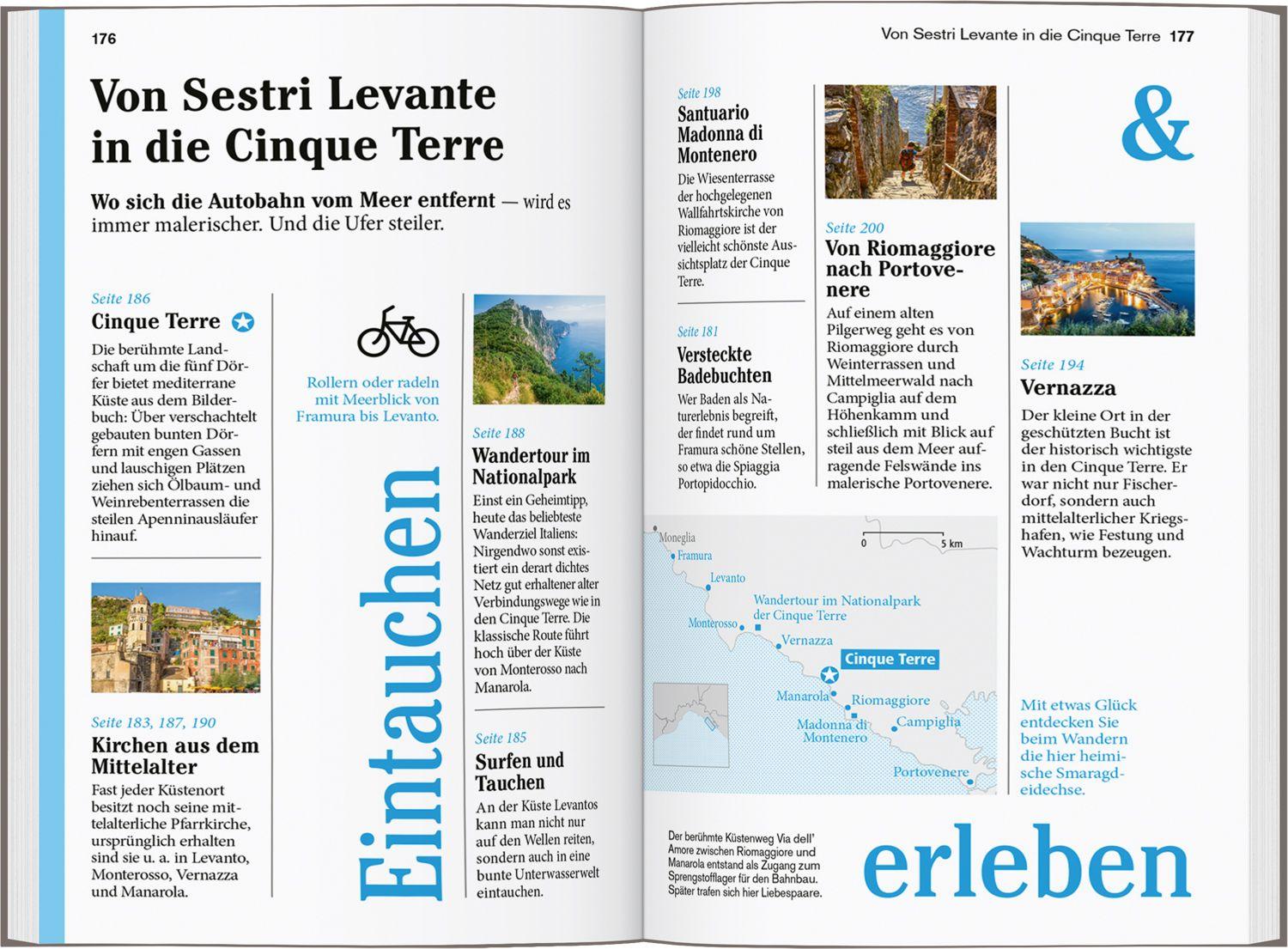 Beispielinhalt (Bild) DUMONT Reise-Taschenbuch Reiseführer Ligurien, Italienische Riviera, Cinque Terre