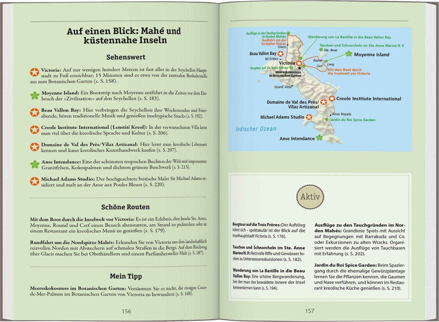 Beispielinhalt (Bild) DUMONT Reise-Handbuch Reiseführer Seychellen
