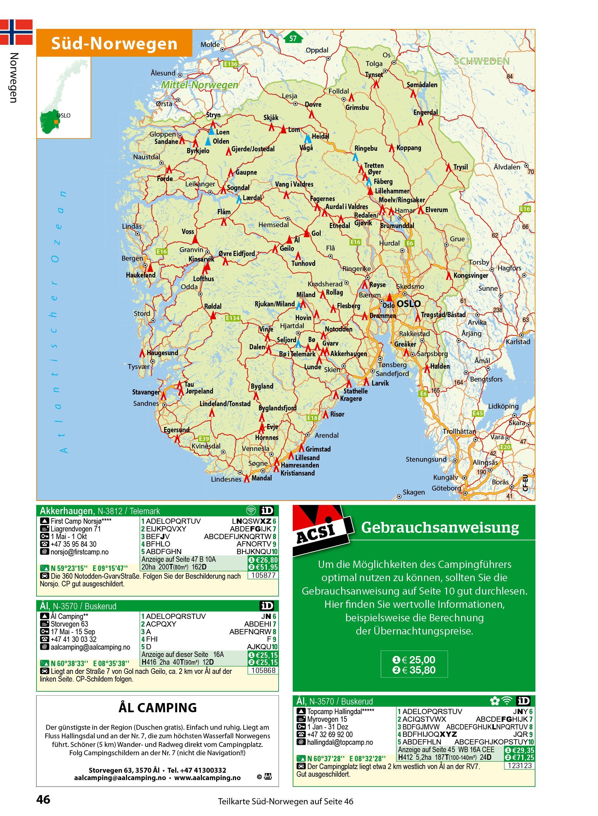 Beispielinhalt (Bild) ACSI Campingführer Europa 2026