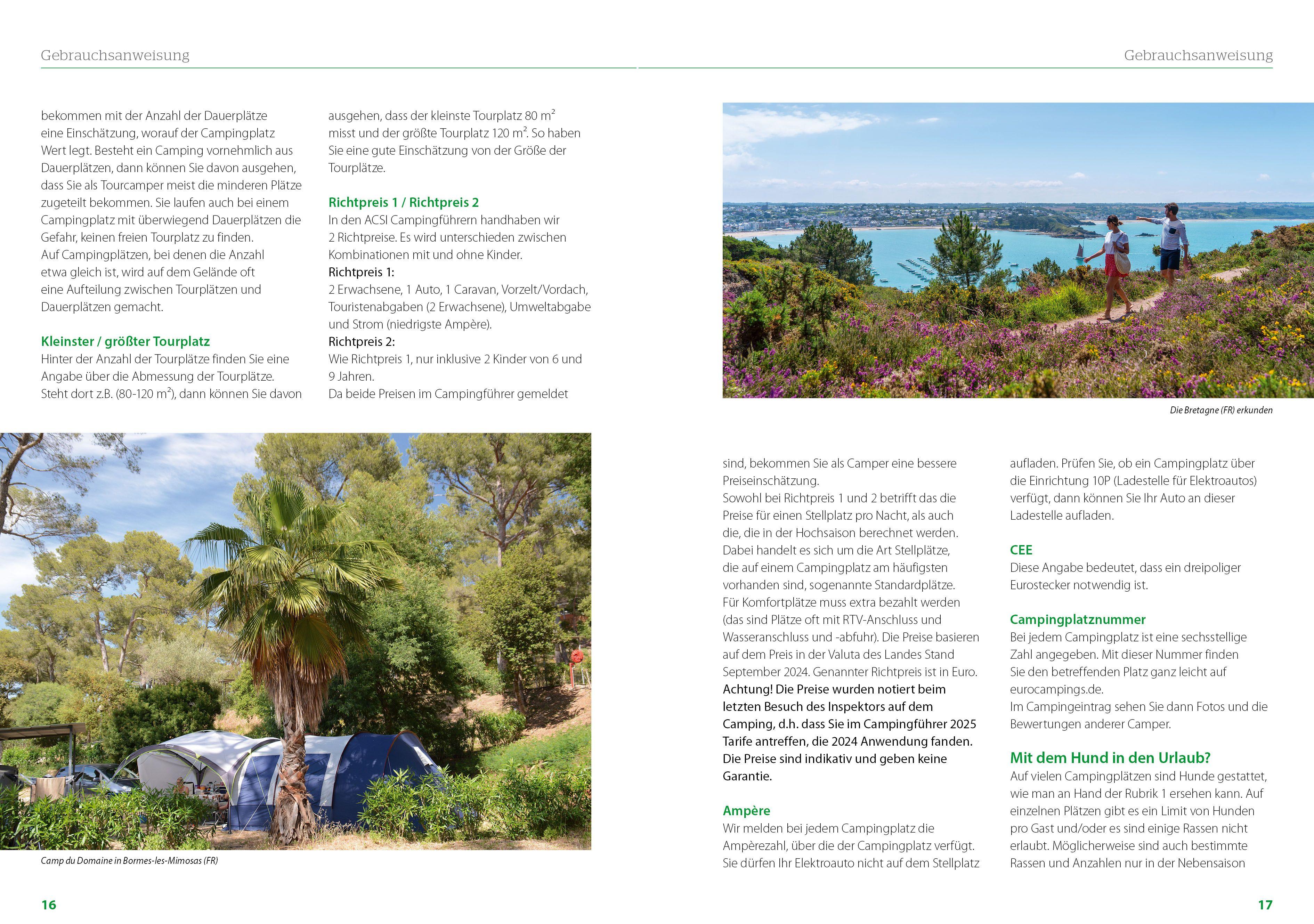 Beispielinhalt (Bild) ACSI Campingführer Europa 2026