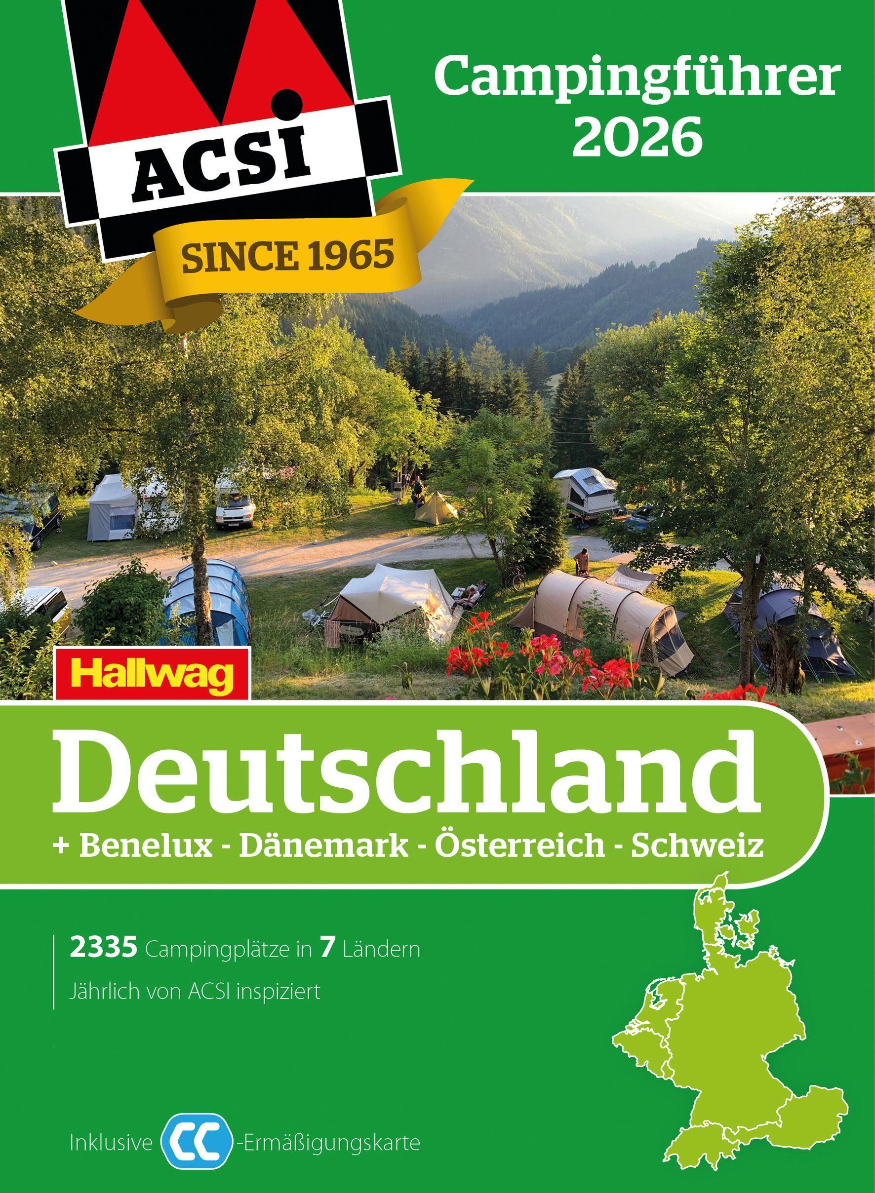 Vorderes Coverbild ACSI Campingführer Deutschland 2026