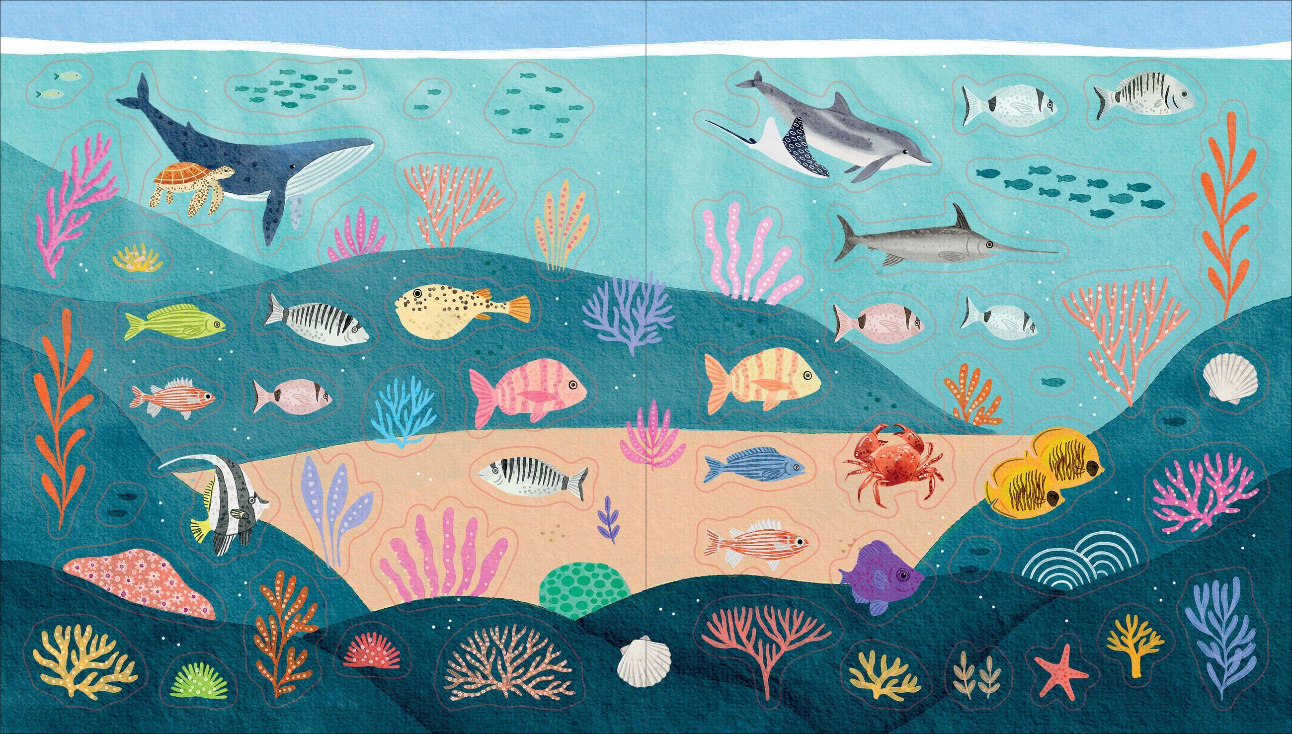 Beispielinhalt (Bild) An Ocean Lover's Sticker Book