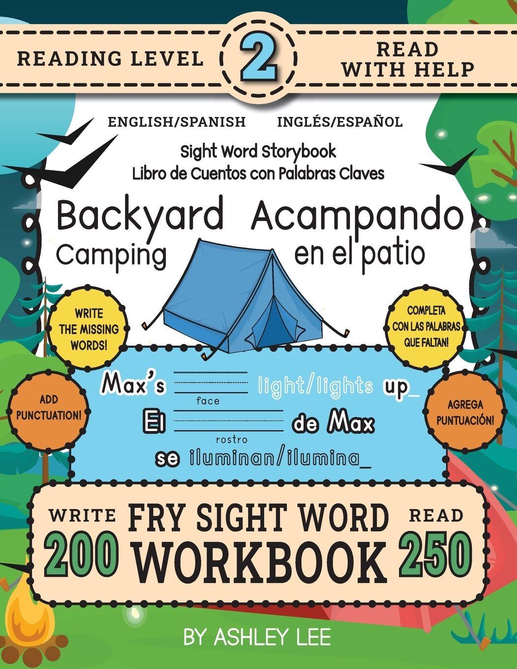 Vorderes Coverbild 250 Sight Word Storybook, Backyard Camping (Level 2) Bilingual English/Spanish Inglés/Español