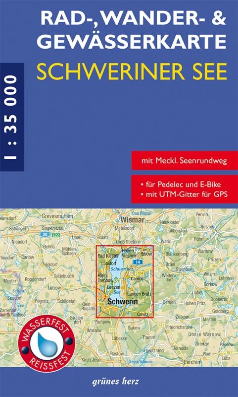 Vorderes Coverbild Schweriner See 1 : 35 000 Rad-, Wander- und Gewässerkarte