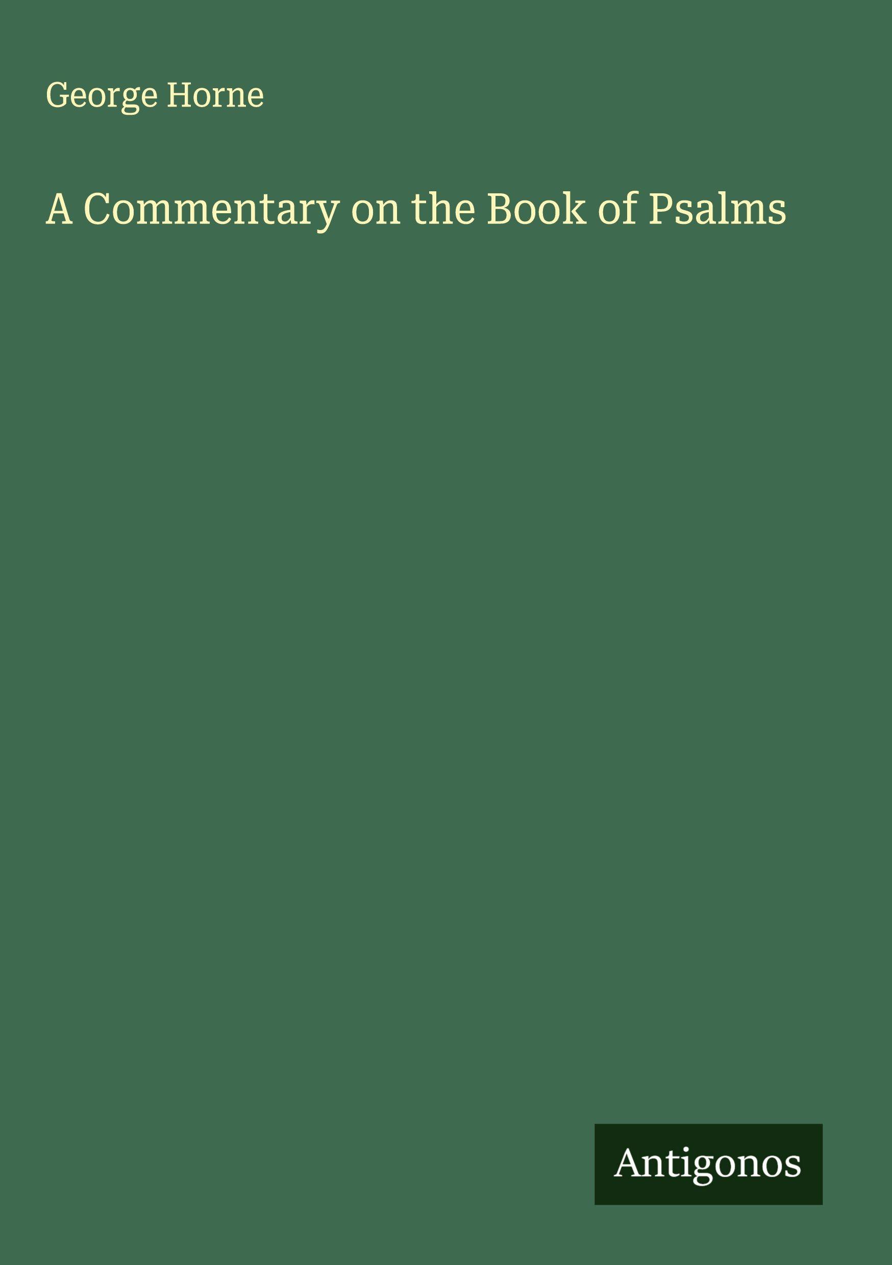 Vorderes Coverbild A Commentary on the Book of Psalms