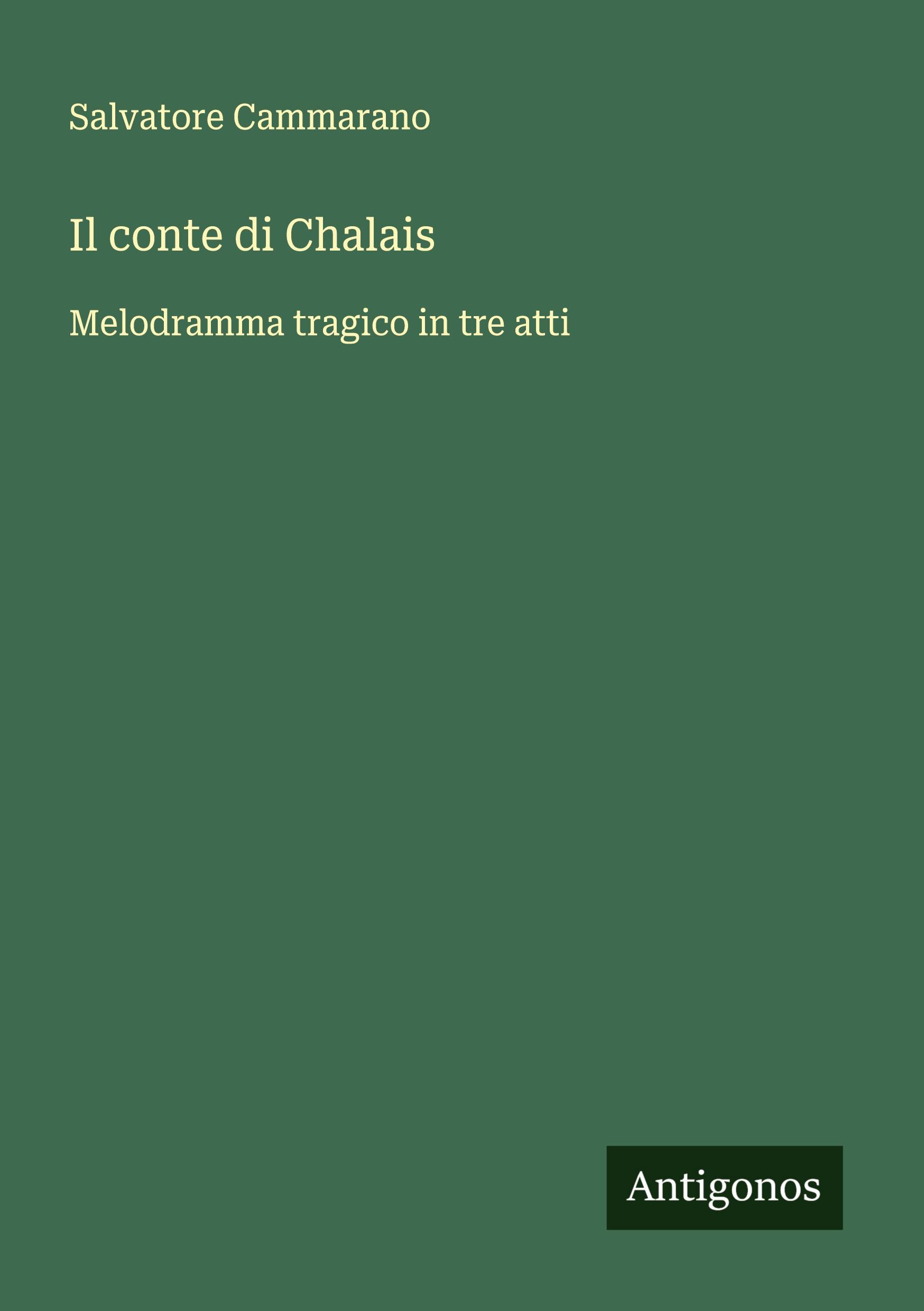 Vorderes Coverbild Il conte di Chalais