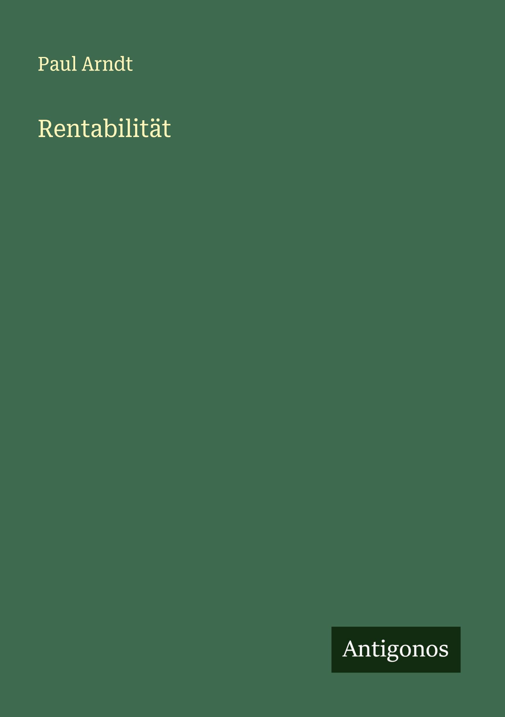 Vorderes Coverbild Rentabilität