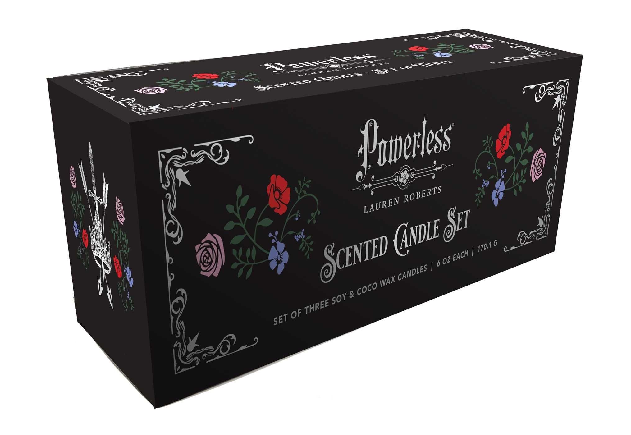 Vorderes Coverbild Lauren Roberts: Powerless Trilogy Scented Glass Candle Set (Set of 3)